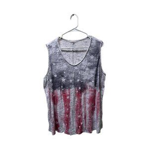Maurice’s American Flag Sleeveless Tank Top, Plus Size 3, Pre-owned